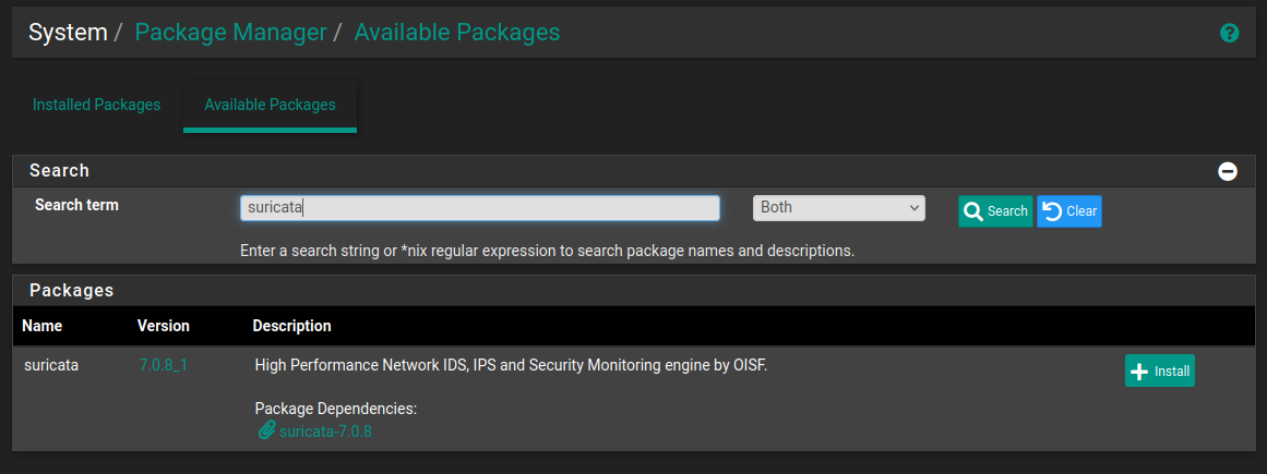 Suricata Installation